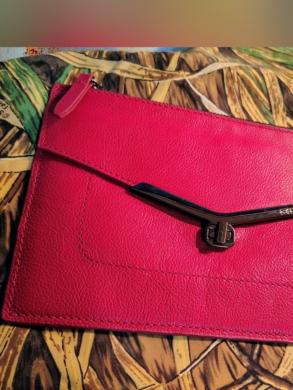 🔥🔥😎 BOTKIER NewYork Valentina Red Leather  - Pebbled Clutch ♥️